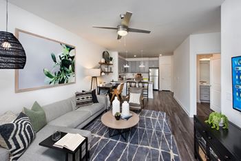 Living room with ceiling fan